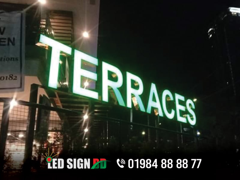 Acrylic top letter Signage size, price, quotation in Bangladesh, Acrylic letter with backlit and front light signage.