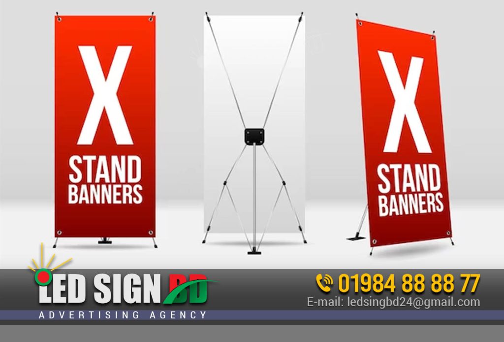 Roll Up X-Stand Banner Festoon Design Making