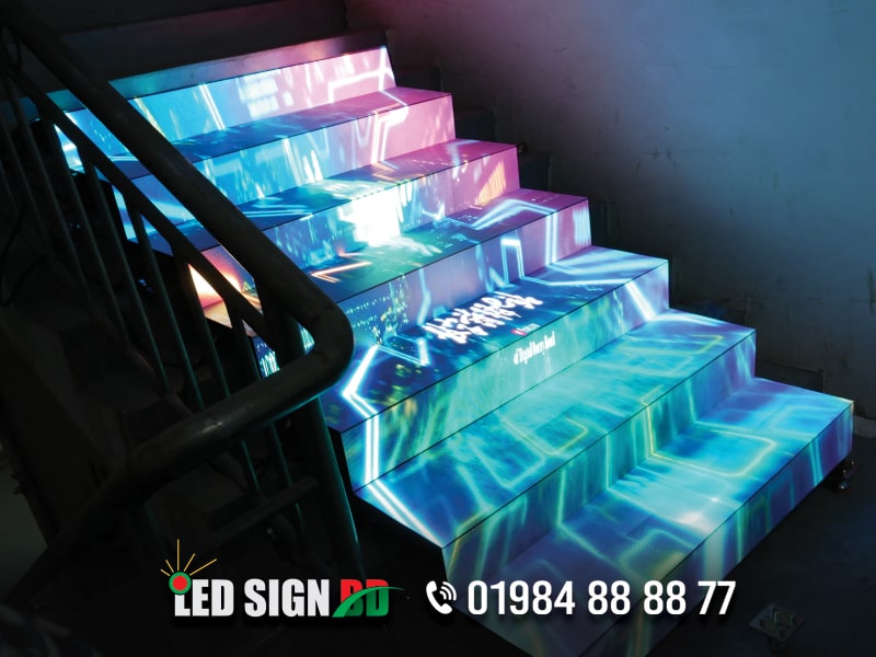 P1, P2, P3, P4, P5, P6, P7, P8, P9, P10 Led display board moving display rgb color stairs