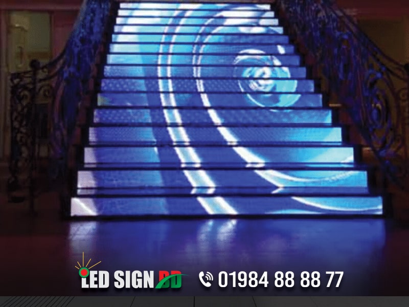 P1, P2, P3, P4, P5, P6, P7, P8, P9, P10 Led display board moving, display rgb color stairs