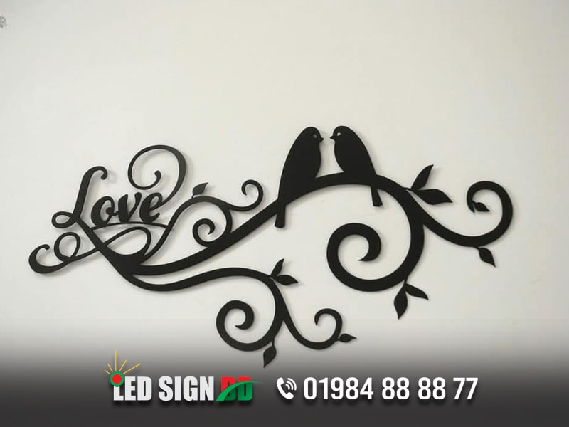 Wall Sticker, Love Monogram Metal Sign Custom Signage, Tree Art, Heard Tree, White Tree, Family Tree, Tree With Paper Leaves,