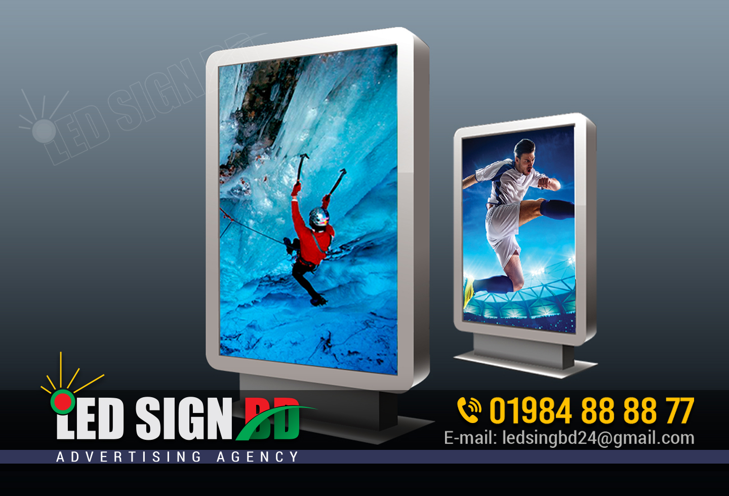 Stand Advertising Led Display Signage provider in Dhaka Bangladesh, Moving Display Signage in Dhaka Bangladesh.