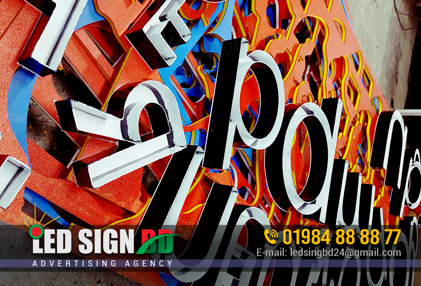 Aluminium Composite Panel (ACP Board) Signage in Dhaka Bangladesh, Acrylic Letter Signage , Wall Letter Signage, SS Letter bd, Stainless Steel Letter BD