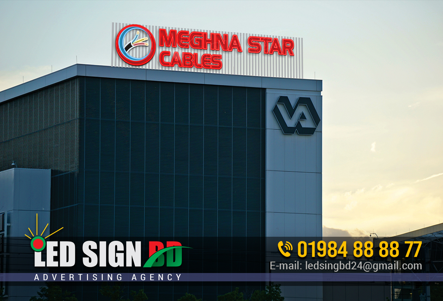 Rooftop Signboard bd, SS Top Letter Signboard bd, Stainless Steel Letter Pricing in Bangladesh, Acp board BD