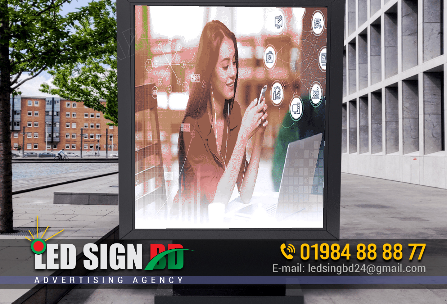 P6 Outdoor LED Display Video Wall price in Dhaka Bangladesh, 56 Inches Digital Standee, Input Voltage: 240 V, Resolution: 1920 X 1080 Pixels, Advertising LED Display Screen P8 Outdoor in Dhaka Bangladesh, P4 P5 P6 outdoor street lighting pole vertical digital signage signs LED advertising screen bd, Outdoor Scrolling LED Display Board, Stand Led Display Signage