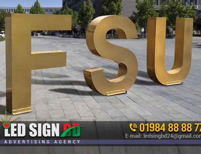 SS Golden and Silver Color Letter Signage BD