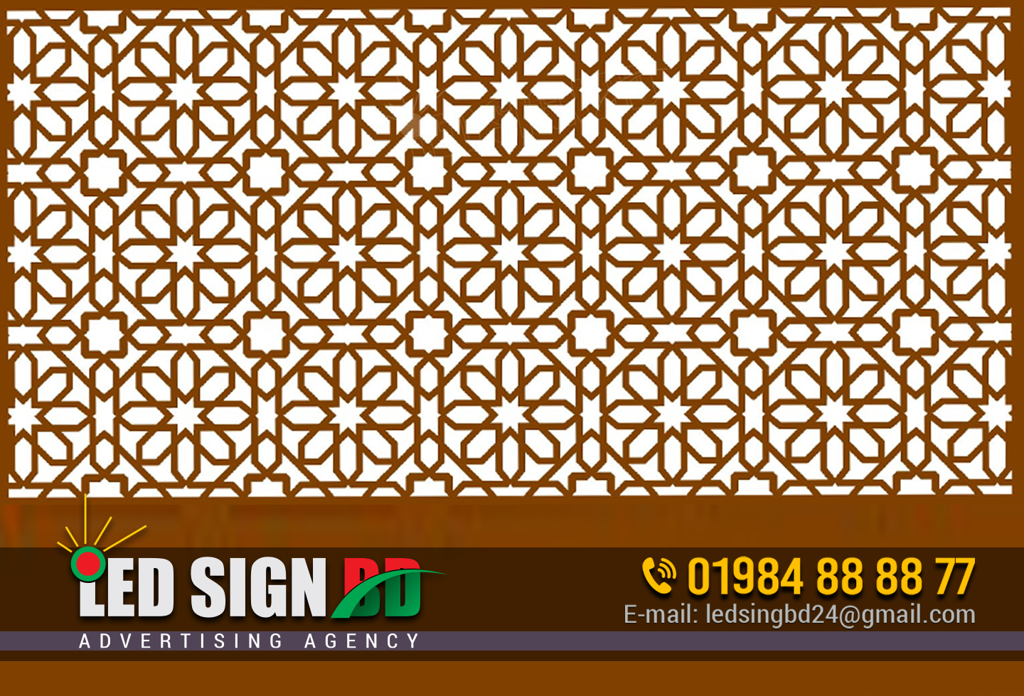 PVC & CNC Jali Cutting Board Design Price in Bangladesh Leave a Comment / CNC Jali Cutting Board / By LED Sign PVC (Polyvinyl chloride) and CNC (Computer Numerical Control) jali cutting boards are popular for their versatility and intricate designs. Here are some design ideas for PVC and CNC jali cutting boards: PVC & CNC Jali Cutting Board Design Price in Bangladesh. Geometric Patterns: Create symmetrical patterns using geometric shapes like squares, triangles, or hexagons. Combine different shapes to form intricate designs. Experiment with variations in size, spacing, and rotation for a unique look. Floral Motifs: Design intricate floral patterns with vines, leaves, and flowers. Explore different flower types, such as roses, lotuses, or sunflowers. Incorporate curvilinear elements to add elegance to the design. Islamic Patterns: Draw inspiration from Islamic art and architecture. Create elaborate and repetitive geometric designs found in Islamic motifs. Use traditional Islamic patterns such as arabesques, stars, and interlacing forms. Nature-Inspired Designs: Nature-Inspired Designs: Incorporate elements from nature, such as trees, birds, or animals. Use organic shapes and flowing lines to represent natural forms. Consider combining multiple natural elements to create a cohesive design. Abstract Designs: Experiment with abstract shapes, lines, and patterns. Play with asymmetry, irregular shapes, and overlapping elements. Use varying levels of depth and relief to add visual interest. Cultural and Traditional Designs: Explore designs inspired by your local culture and traditions. Incorporate motifs, symbols, or patterns that are significant to your region or community. Pay attention to details and intricacies that reflect the richness of your cultural heritage. Customized Designs: PVC & CNC Jali Cutting Board Design Price in Bangladesh Create personalized jali designs that include names, initials, or specific themes. Incorporate logos or branding elements for commercial or corporate applications. Collaborate with clients or stakeholders to develop bespoke designs that meet their specific requirements. Remember to consider the intended use of the jali cutting board and the desired level of intricacy. Additionally, ensure that the chosen design is suitable for CNC cutting and can be accurately replicated using PVC material.