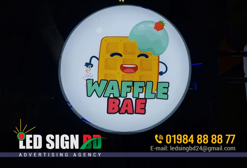 Waffle Bae Restaurant Neon Signs, Best Led Signboard Company in Bangladesh,