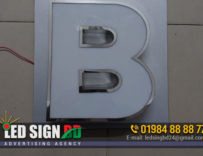 Acrylic 3D Lighting Letter With Round Side SS