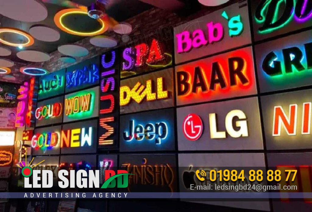 Shop Store Signs Bangladesh. Signboarder Dokan dhaka. Led Advertising Letter Signage