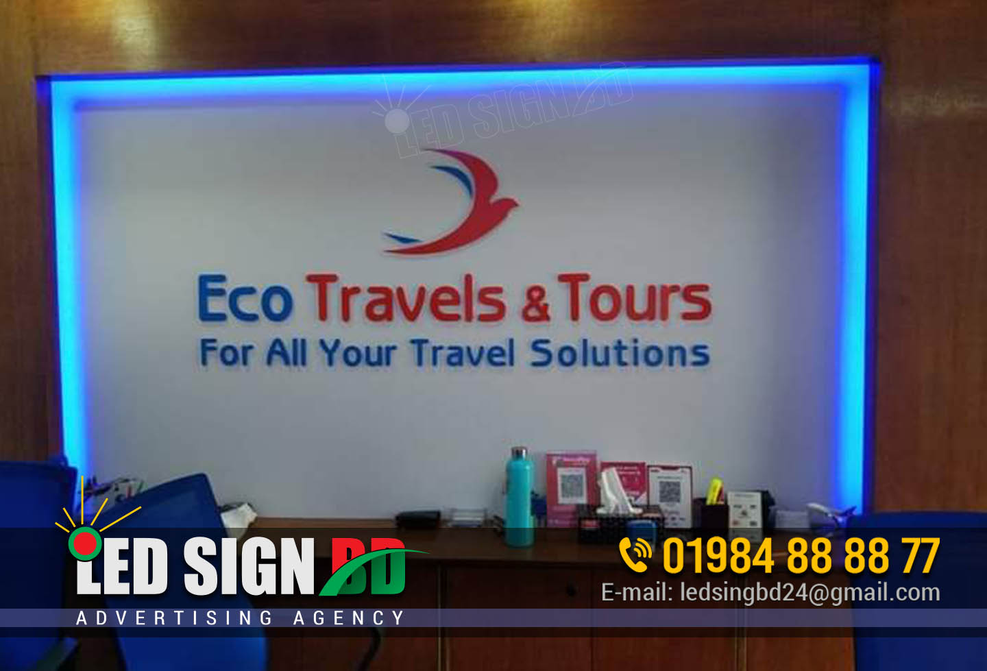 LED Sign BD | Neon Sign BD | Nameplate BD, ECO TRAVELS AND TOURS LIGHTING NAMEPLATE BD