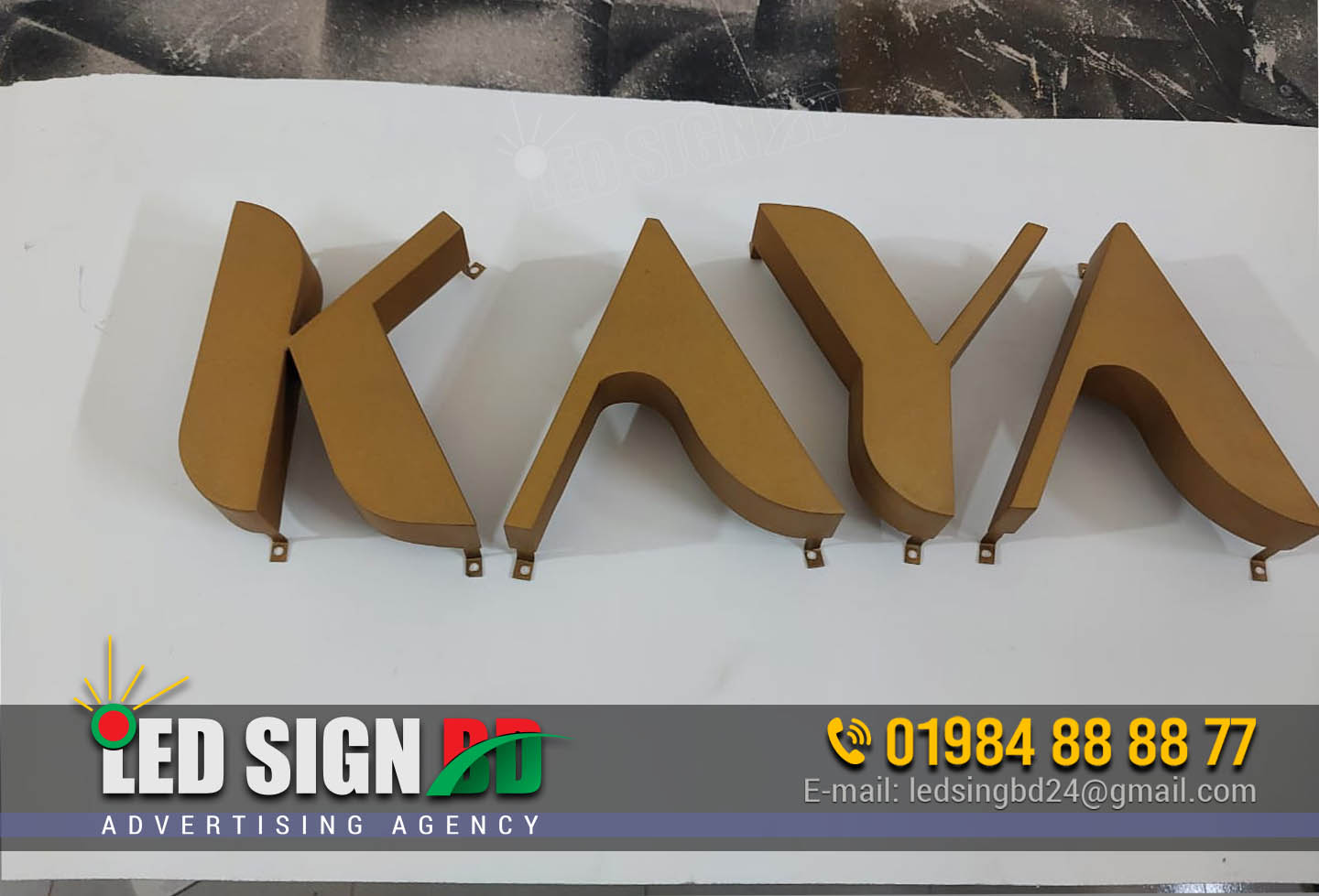 Shining Bright: Mat Golden Letter Signage for Your Business