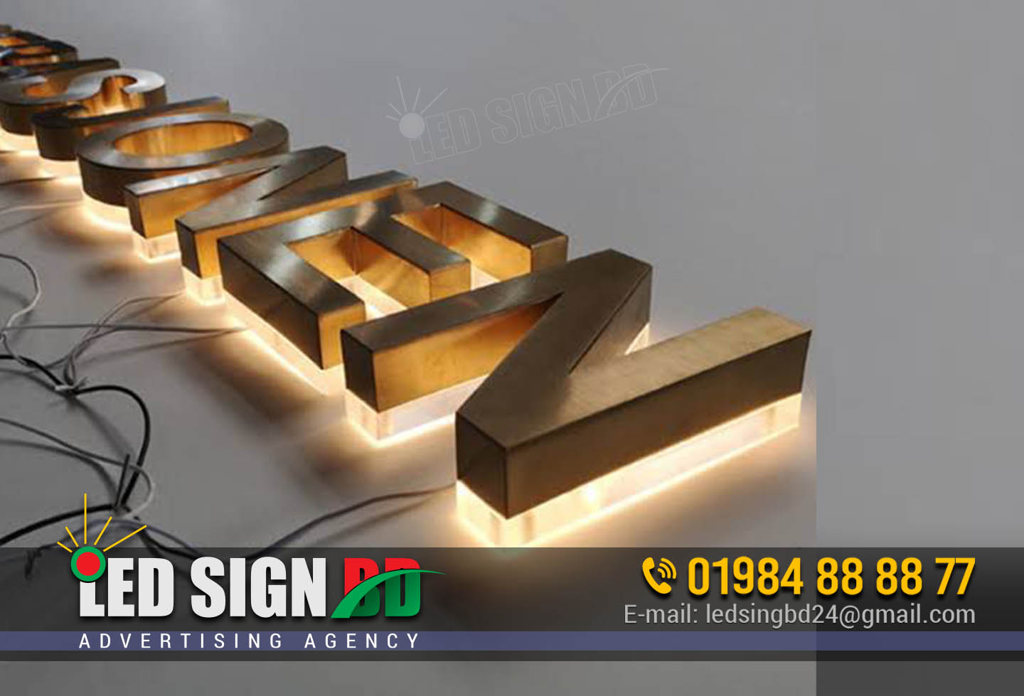 Back Light Golden Letter Making Sign Shop BD. Back Light Golden Letter Making Sign Shop Stainless Steel Led Letter Manufacturer from Faridabad. Manufacturer of Golden Ss Backlit Letter. Mirror Finish Brass Golden Stainless Steel Backlight Letter. Wholesale backlit led letters And Luminescent EL Products. Light up your nights with wholesale backlit led letters, EL wire lights, and much more from international suppliers. Gold Metal Letters. 3d Gold Metal Letters royalty. DIY Gold Metal Letter. 3d Gold Metal Letters royalty-free images. Rose Gold Metal Letter. Stainless Steel 3D Letter Latest Price, Manufacturers. Best Letter signage agency in Dhaka Bangladesh. Signboard BD. Billboard BD. Nameplate BD. Led Advertising. Led Signs BD