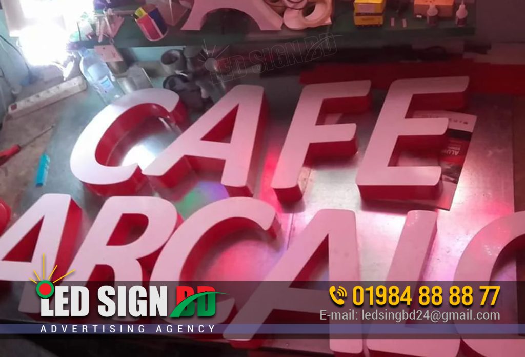 Acrylic Letter With LED Light Signs, Signage Maker in Dhaka