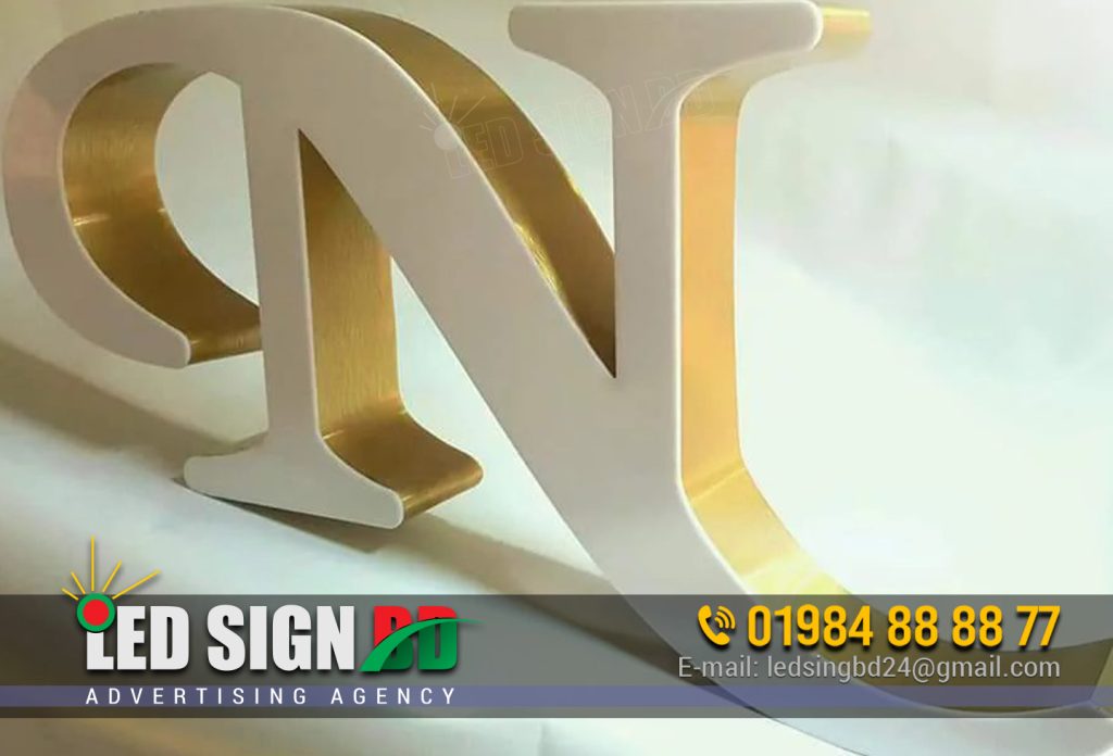 STAINLESS STEEL N LETTER SIGNAGE BOARD