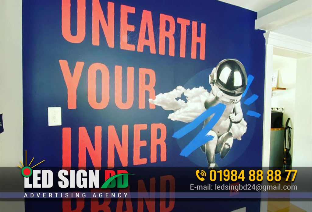 unearth company office indoor sticker signs, best sticker design and print service provider in Dhaka BD