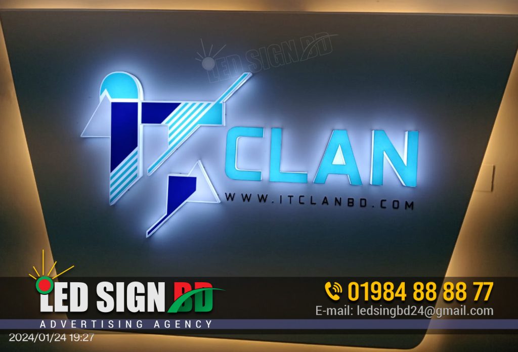 IT FIRM GLASS NAME PLATE, SOFTWARE FIRM ACRYLIC LOGO NAME PLATE MAKING BY LED SIGN BD LTD