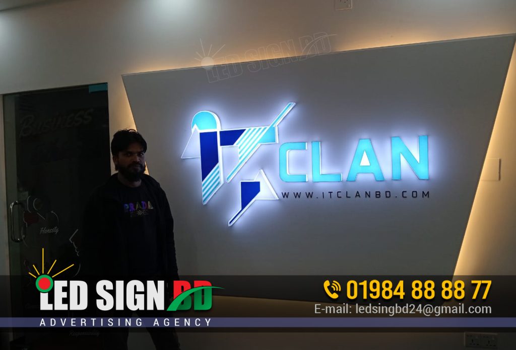 IT FIRM GLASS NAME PLATE, SOFTWARE FIRM ACRYLIC LOGO NAME PLATE MAKING BY LED SIGN BD LTD