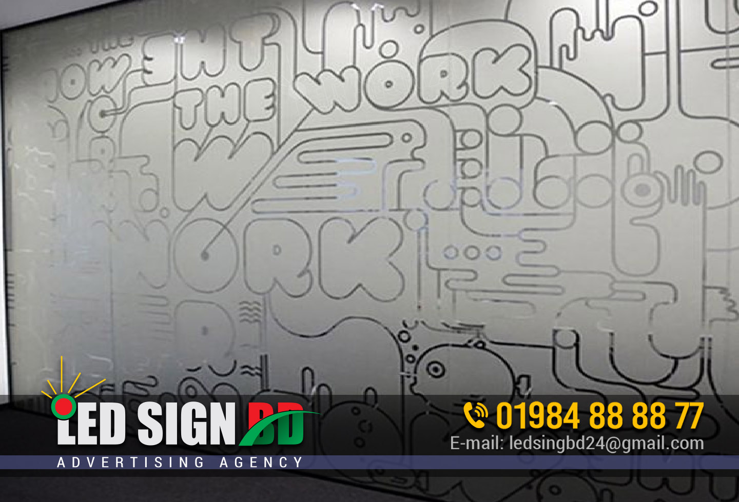 Frosted Glass Sticker Design and Printing Shop in Dhaka, Bangladesh