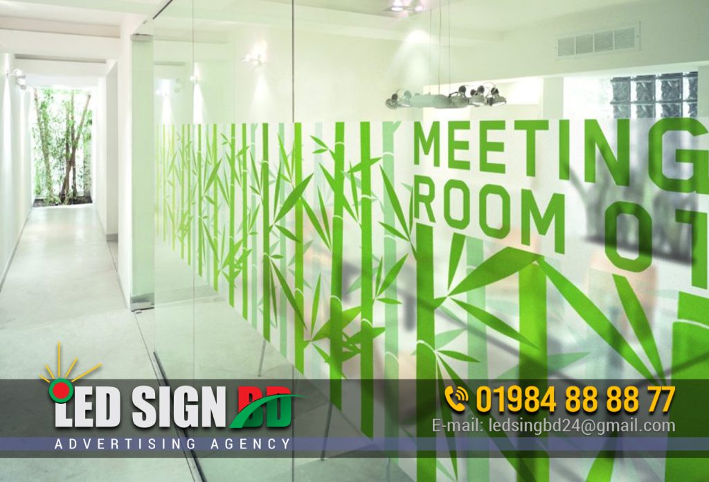 Corporate Office Branding Glass Sticker Design and Printing in Bangladesh