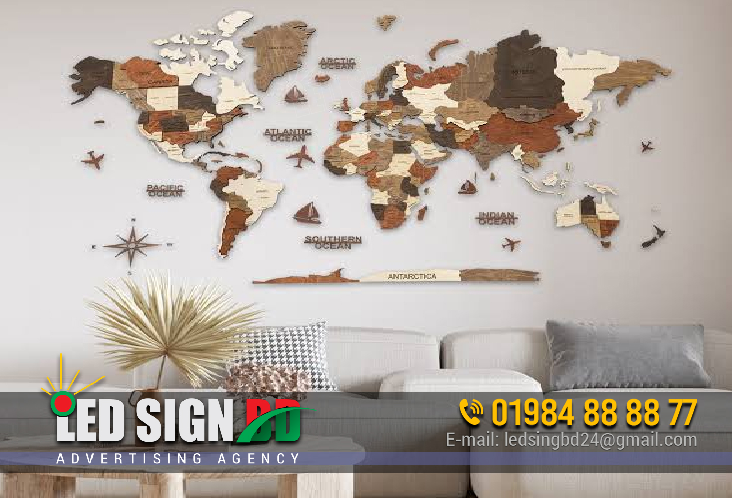 World Map Sticker Design and Printing in Bangladesh, Frosted Glass Sticker Best Price in Bangladesh