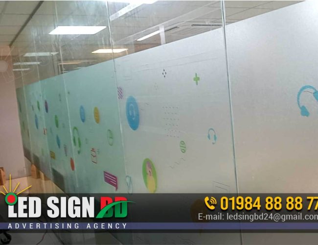 Glass Film, Window Sticker, Glass Stickers, Frosted, Vinyl, Inkjet, Office Custom Sticker Shop Bangladesh