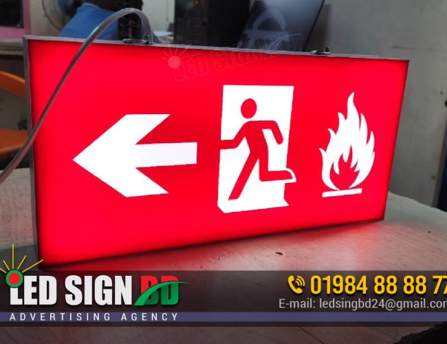 Fire Exit LED Directional Sign Board in Bangladesh