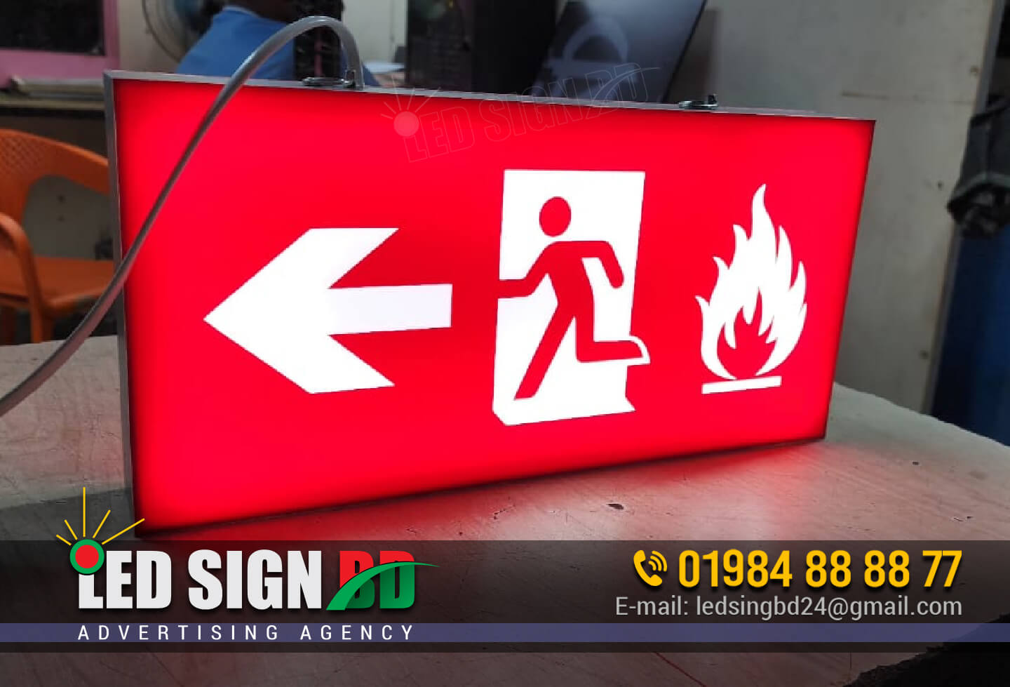 Fire Exit LED Directional Sign