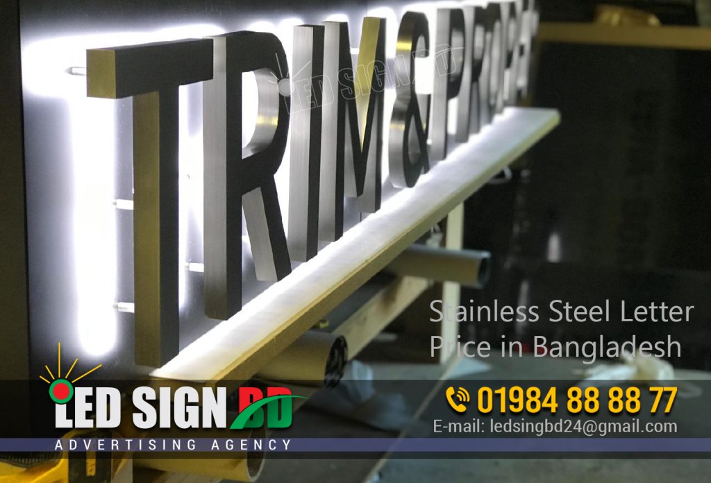 Stainless Steel Signboard, SS Letters, SS Sign Company in Dhaka