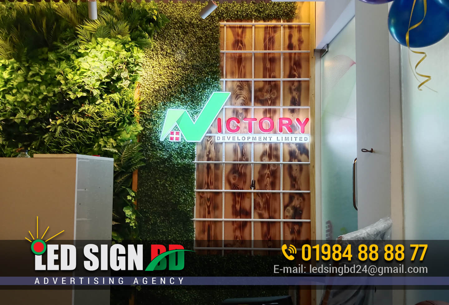 Hoarding Company Acrylic LED Letter and Logo Name Plate Design and Maker Shop in Bangladesh. Victory Acrylic 3D Letter and Logo Name Plate