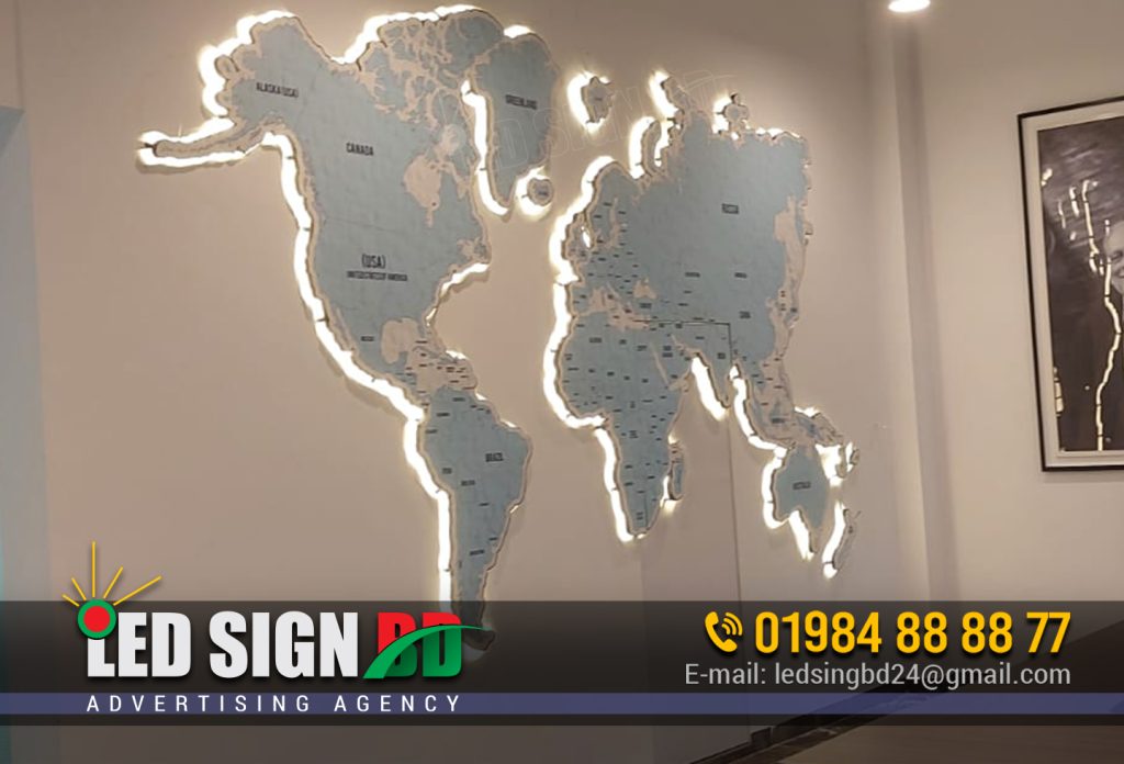 LED WORLD MAP FOR RENETA BUSINESS AREA FINDING