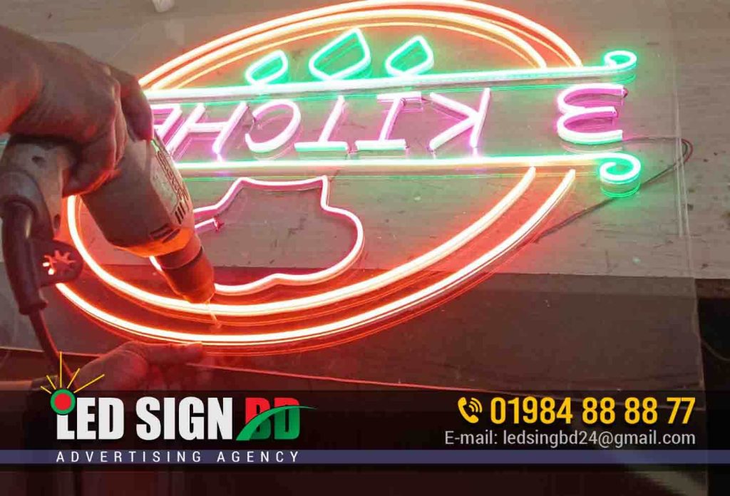 Enhance your business visibility and aesthetics with our premium Neon Sign Board. Contact us today! LED Sign, Advertising, Branding, Signage.