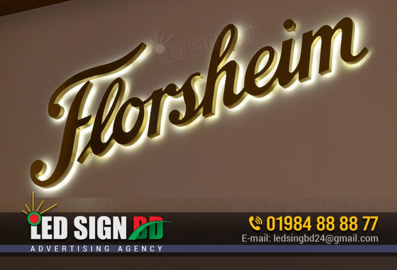 Stainless Steel Backlit Letter Sign board