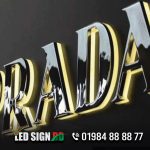 Stainless Steel Backlight Name Plate for House, Digital LED Sign Board Shop in Gulshan