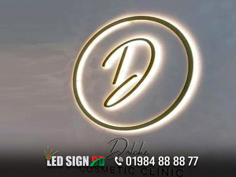 Round Name Plate, Backlit Logo Name Plate