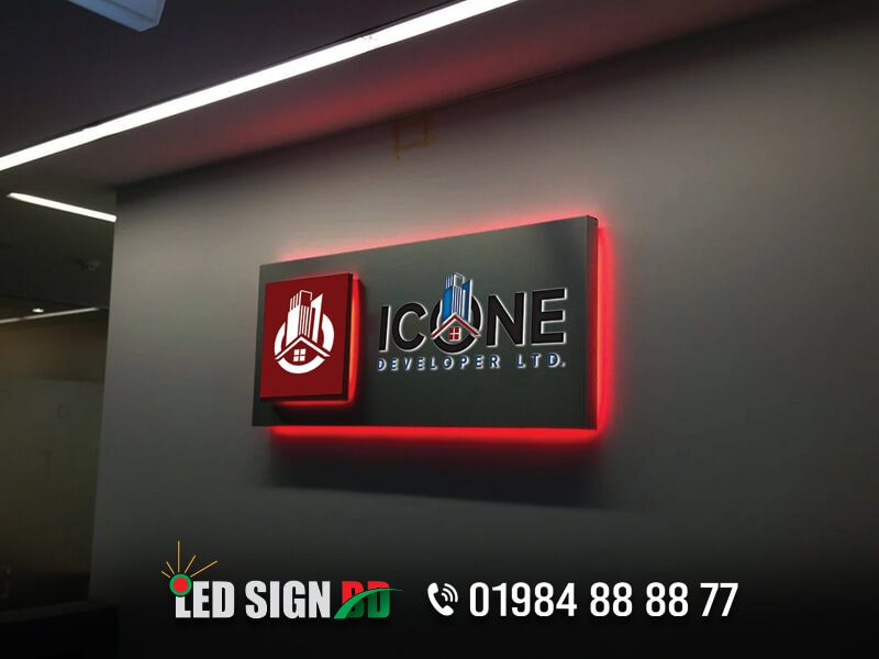 Real Estate Agency LED Backlit Name Plate Design and Maker in Bangladesh