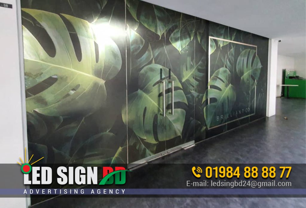 Office Glass cutting Frosted Sticker Print & Pasting