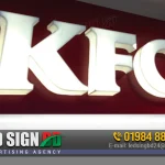 Frontlit Acrylic Laser Cut Channel Letters Sign Board for KFC
