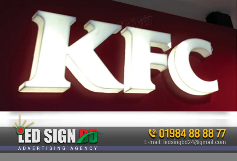 Frontlit Acrylic Laser Cut Channel Letters Sign Board for KFC