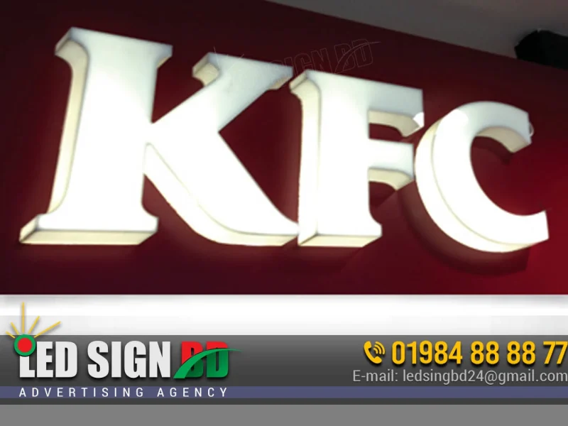Frontlit Acrylic Laser Cut Channel Letters Sign Board for KFC