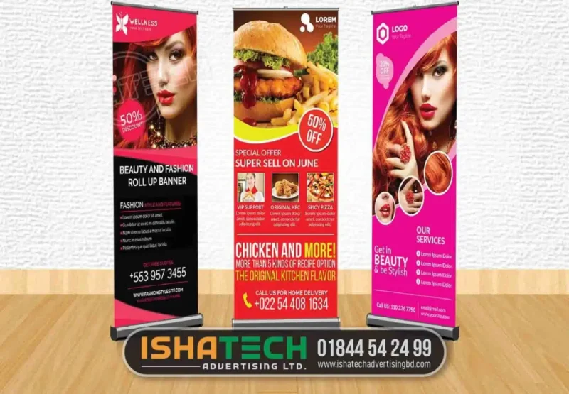 Restaurant and Beauty parlor Roll Up Banner