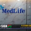 Golden Color Acrylic Letters Nameplate for Medlife