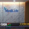 Golden Color Acrylic Letters Nameplate for Medlife