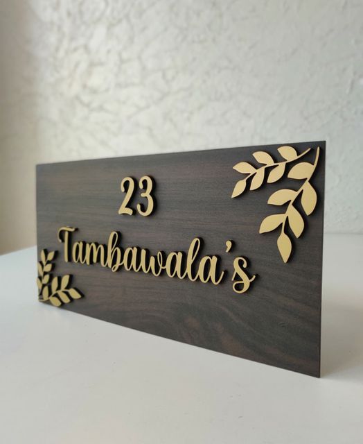 Wooden name plate with logo Bangladesh