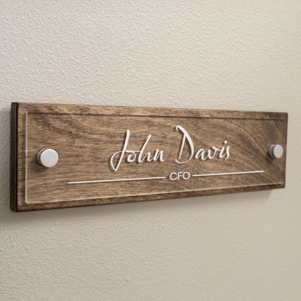 Office wooden name plate maker BD