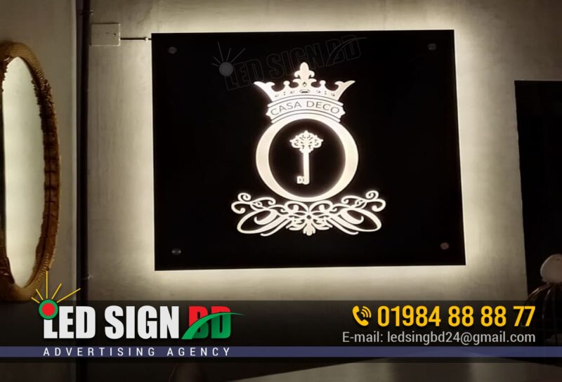 Front Lit Acrylic Logo Nameplate for Salon or Spa