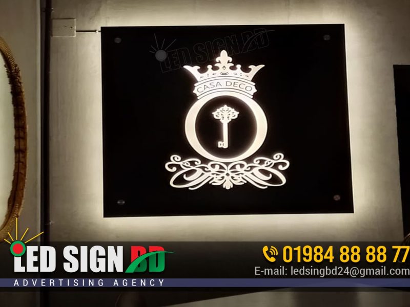 Front Lit Acrylic Logo Nameplate for Salon or Spa