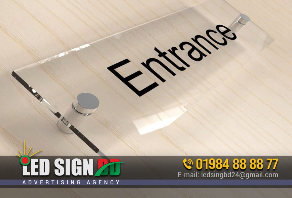 Glass Nameplate for Door