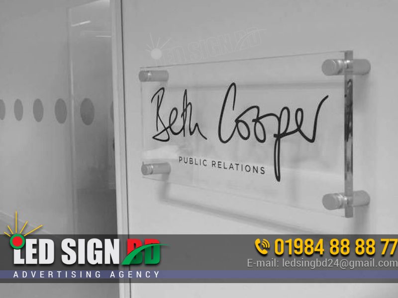 Glass Name Plate for Office