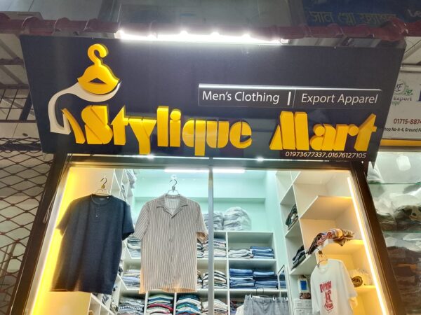Yellow Color Acrylic LED Logo for Clothing Shop